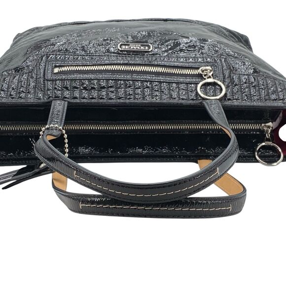 Coach Poppy Daisy Liquid Gloss Black Shoulder Bag Tote 18674 - Picture 16 of 16